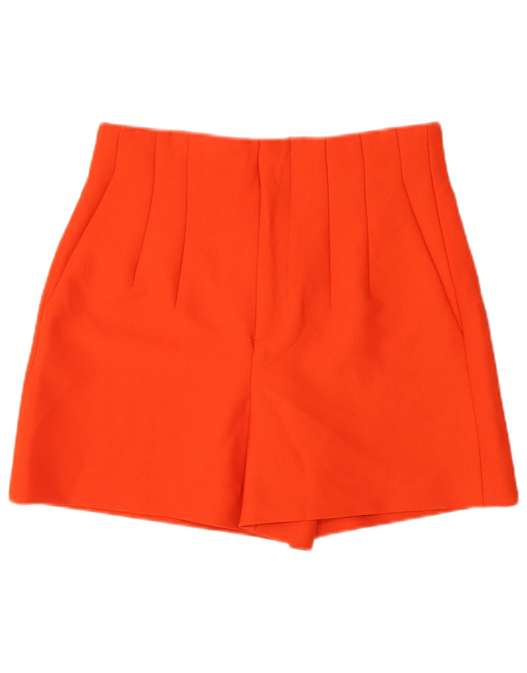 Zara Womens High Waist Pegged Casual Shorts Small W26 Orange Polyester