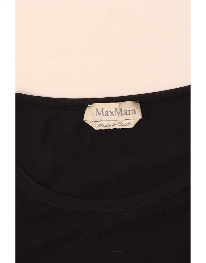 Max Mara Womens Top 3/4 Sleeve UK 8 Small Black