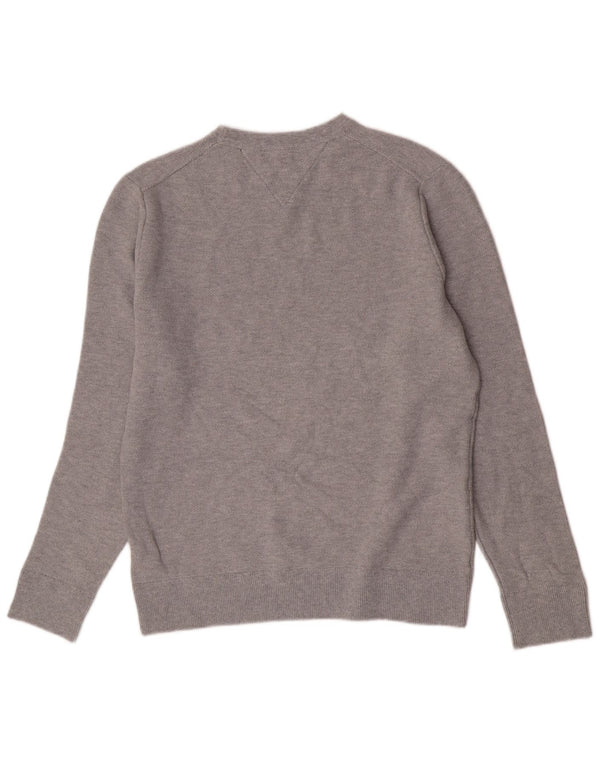 Tommy Hilfiger Mens Crew Neck Jumper Sweater Large Grey Cotton