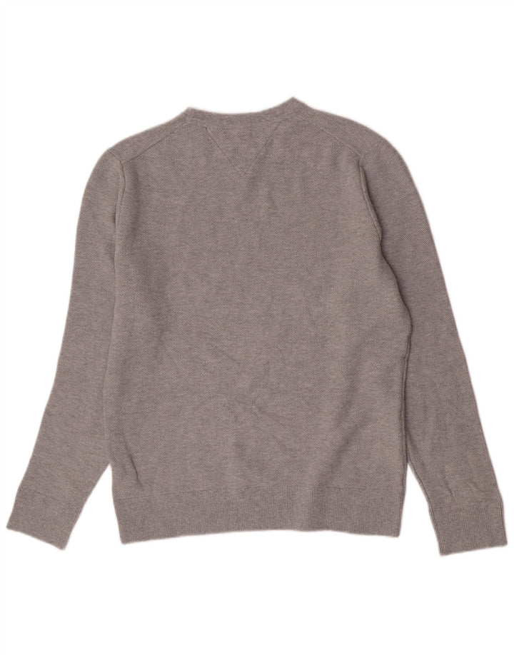 Tommy Hilfiger Mens Crew Neck Jumper Sweater Large Grey Cotton
