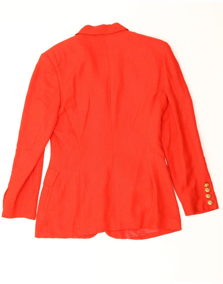 DINO VALIANO Womens 5 Button Blazer Jacket EU 36 Small Red Linen Vintage Dino Valiano and Second-Hand Dino Valiano from Messina Hembry 