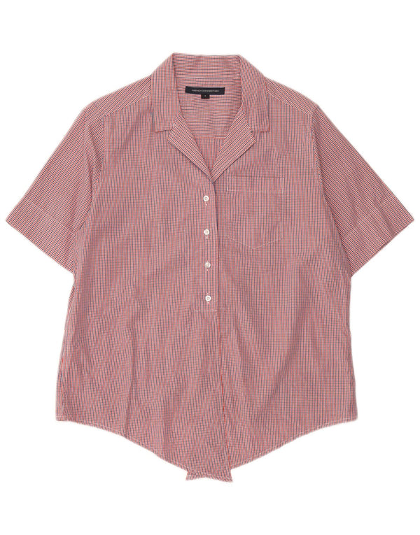 French Connection Womens Front Tie Shirt UK 14 Medium Red Check