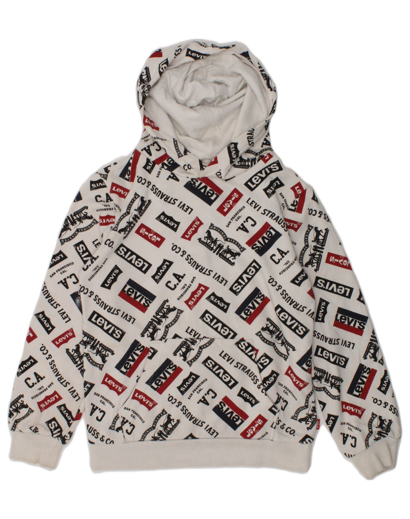 LEVI'S Boys Graphic Hoodie Jumper 6-7 Years large  White Cotton | Vintage Levi's | Thrift | Second-Hand Levi's | Used Clothing | Messina Hembry 