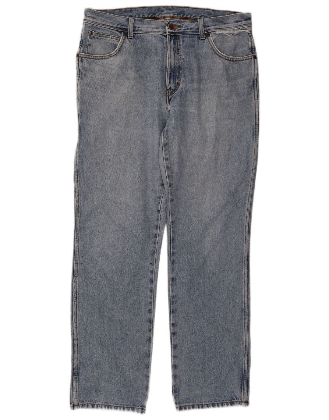 Wrangler Mens Regular Fit Straight Jeans W36 L32 Blue Cotton
