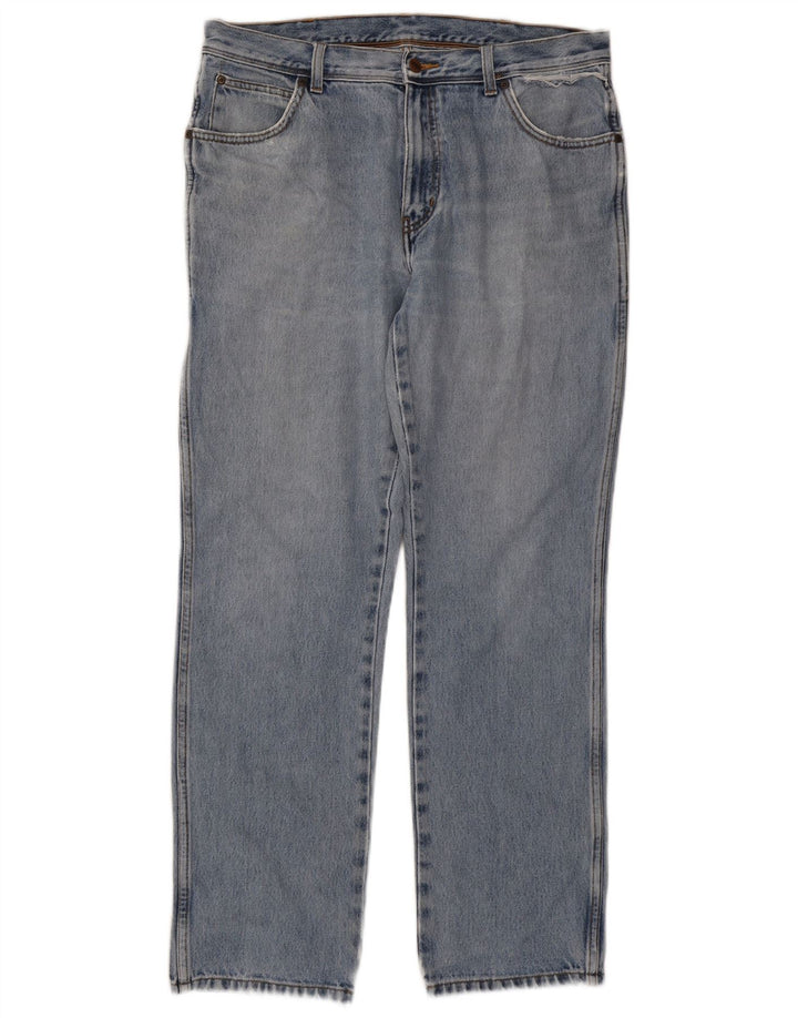 Wrangler Mens Regular Fit Straight Jeans W36 L32 Blue Cotton