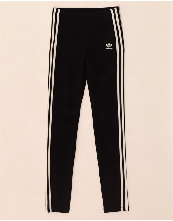Adidas Girls Leggings 13-14 Years Black Cotton