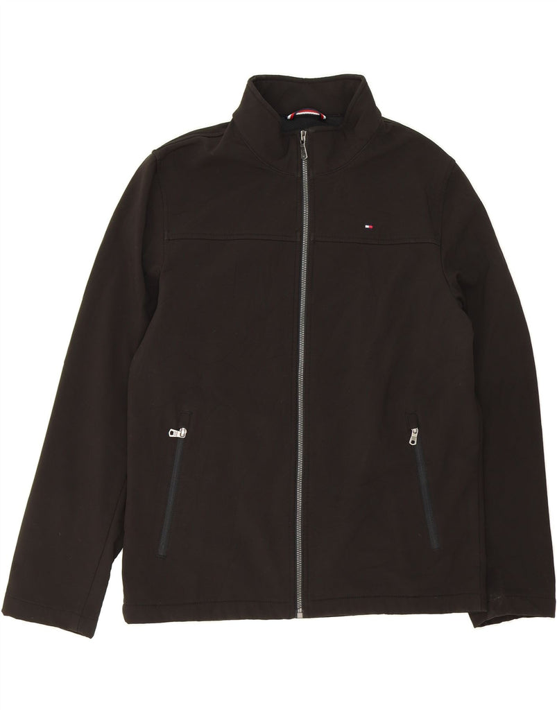 TOMMY HILFIGER Mens Tracksuit Top Jacket Medium Black Polyester Vintage Tommy Hilfiger and Second-Hand Tommy Hilfiger from Messina Hembry 