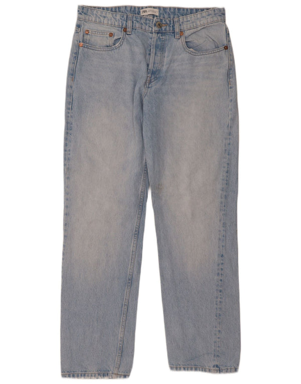 Zara Womens High Waist Straight Jeans EU 42 Large W32 L32 Blue