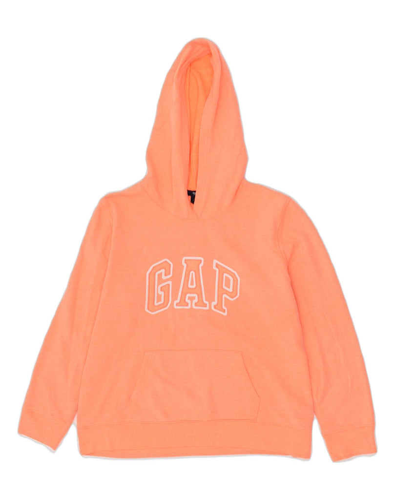 GAP Womens Graphic Hoodie Jumper UK 18 XL Orange Cotton | Vintage Gap | Thrift | Second-Hand Gap | Used Clothing | Messina Hembry 