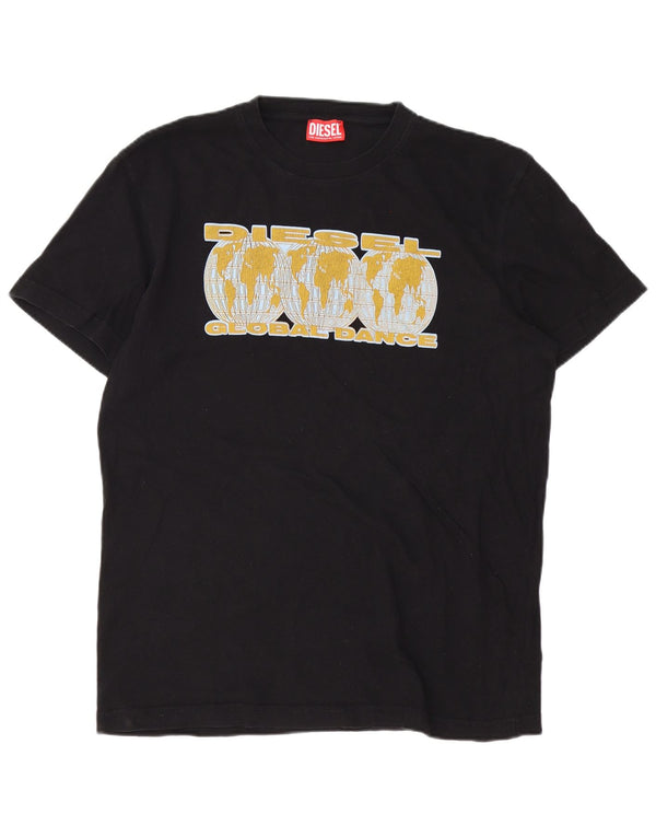 Diesel Mens Graphic T-Shirt Top XL Black Cotton