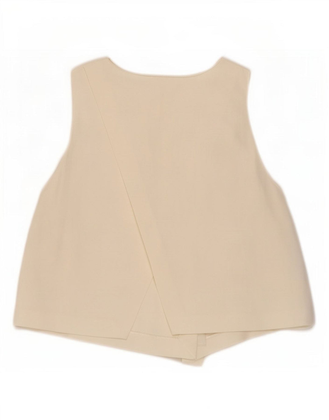 Zara Womens Crop Sleeveless Blouse Top UK 12 Medium Off White Viscose