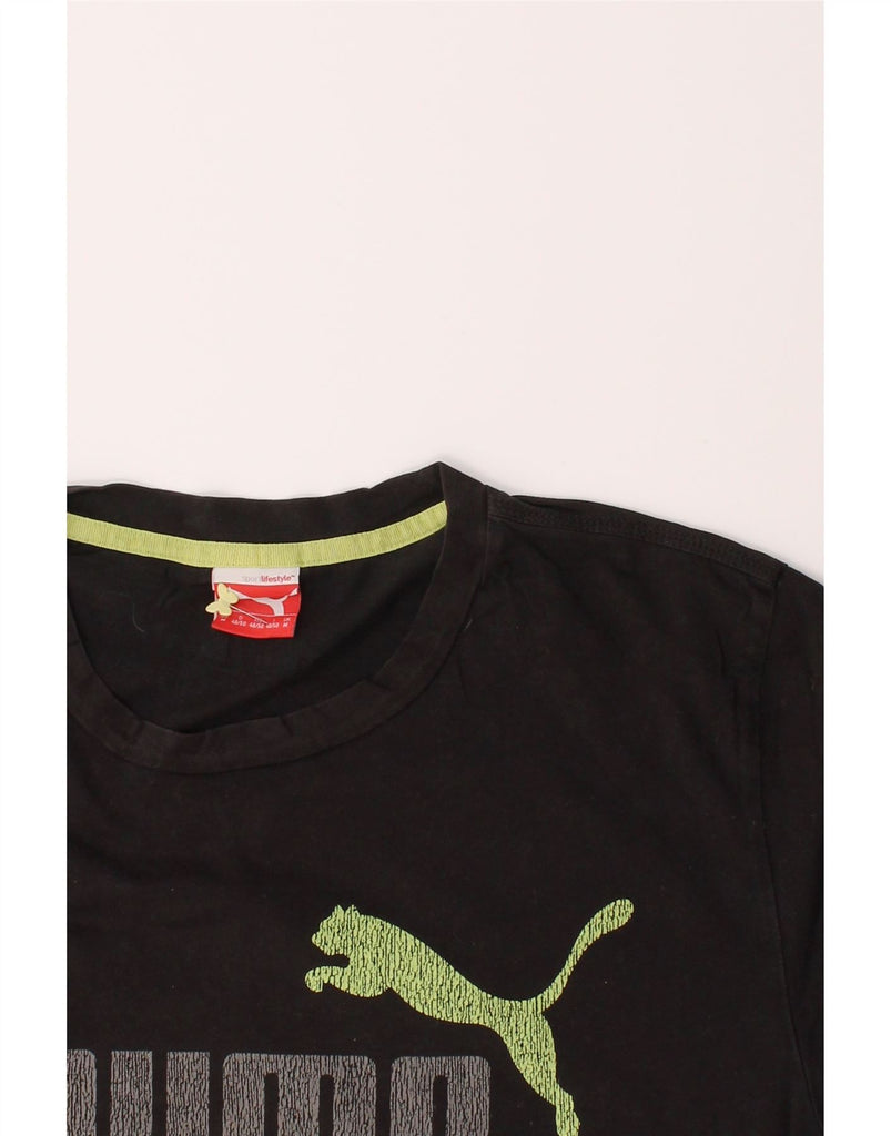 PUMA Mens Graphic T-Shirt Top Medium Black Cotton Vintage Puma and Second-Hand Puma from Messina Hembry 