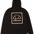 ELLESSE Mens Graphic Hoodie Jumper Medium Black Cotton