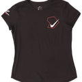 Nike Womens Dri Fit Graphic T-Shirt Top UK 16 Large Black Polyester
