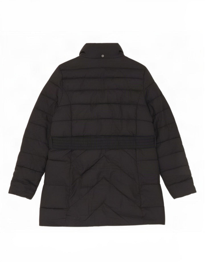 Barbour Womens Padded Coat UK 14 Large Black Herringbone