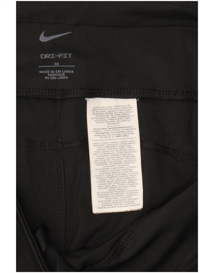 Nike Womens Dri Fit Capri Leggings UK 22 3XL Black Polyester