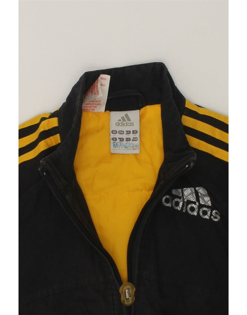 ADIDAS Boys Tracksuit Top Jacket 4-5 Years Black Cotton | Vintage Adidas | Thrift | Second-Hand Adidas | Used Clothing | Messina Hembry 