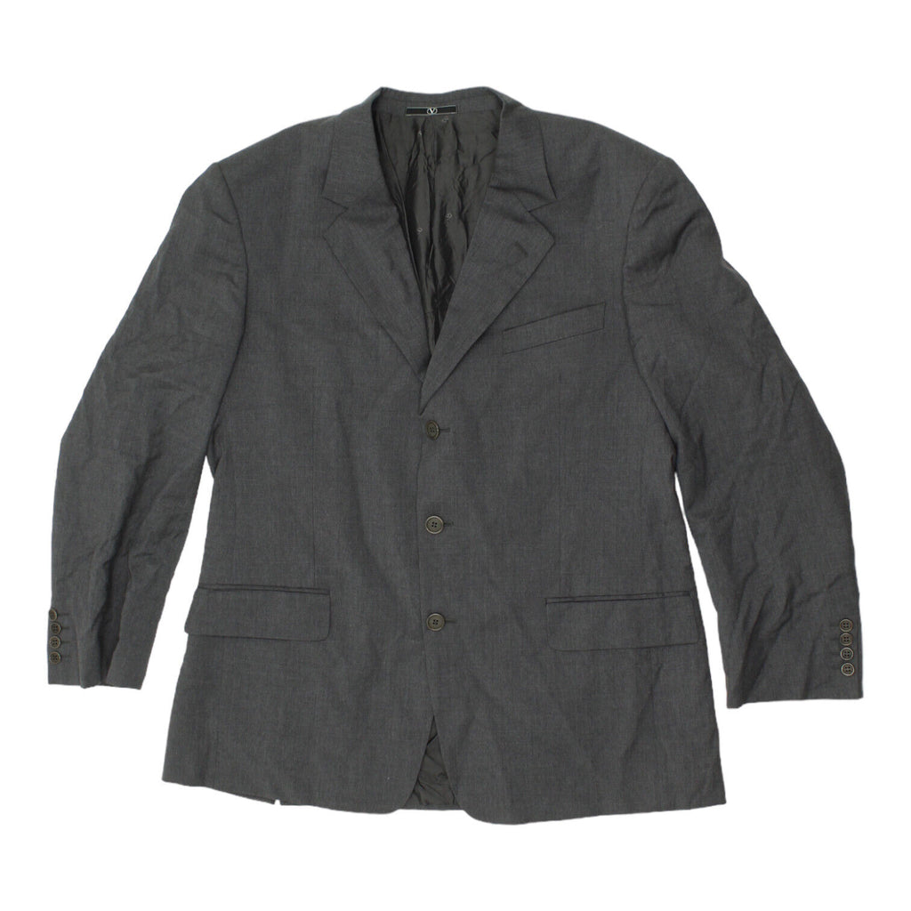 Valentino Mens Grey 3 Button Blazer Jacket | Vintage High End Designer Suit VTG | Vintage Messina Hembry | Thrift | Second-Hand Messina Hembry | Used Clothing | Messina Hembry 