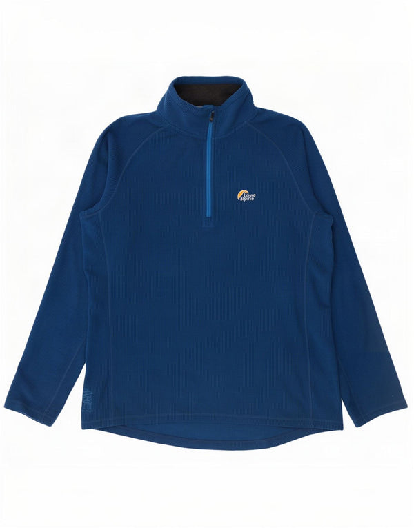 Lowe Alpine Mens Zip Neck Fleece Jumper Large Navy Blue Polyester