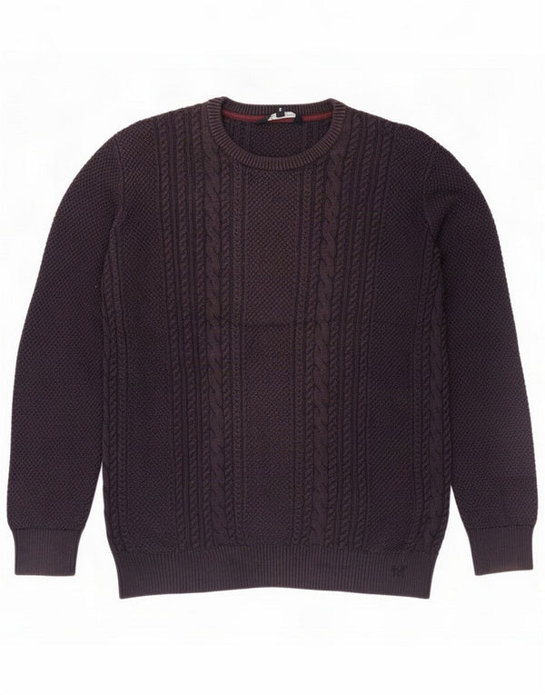 Crew Clothing Mens Crew Neck Jumper Sweater Medium Navy Blue Cotton