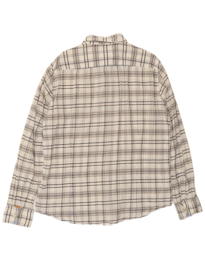 Hugo Boss Mens Shirt XL White Check Cotton