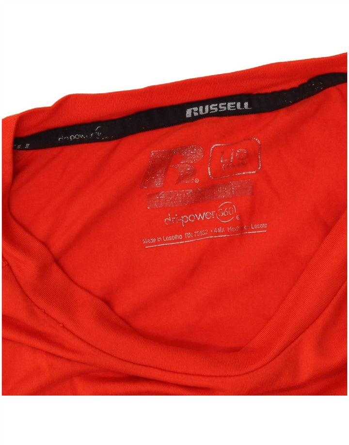 Russell Athletic Mens Dri-Power Top Long Sleeve Large Orange Polyester