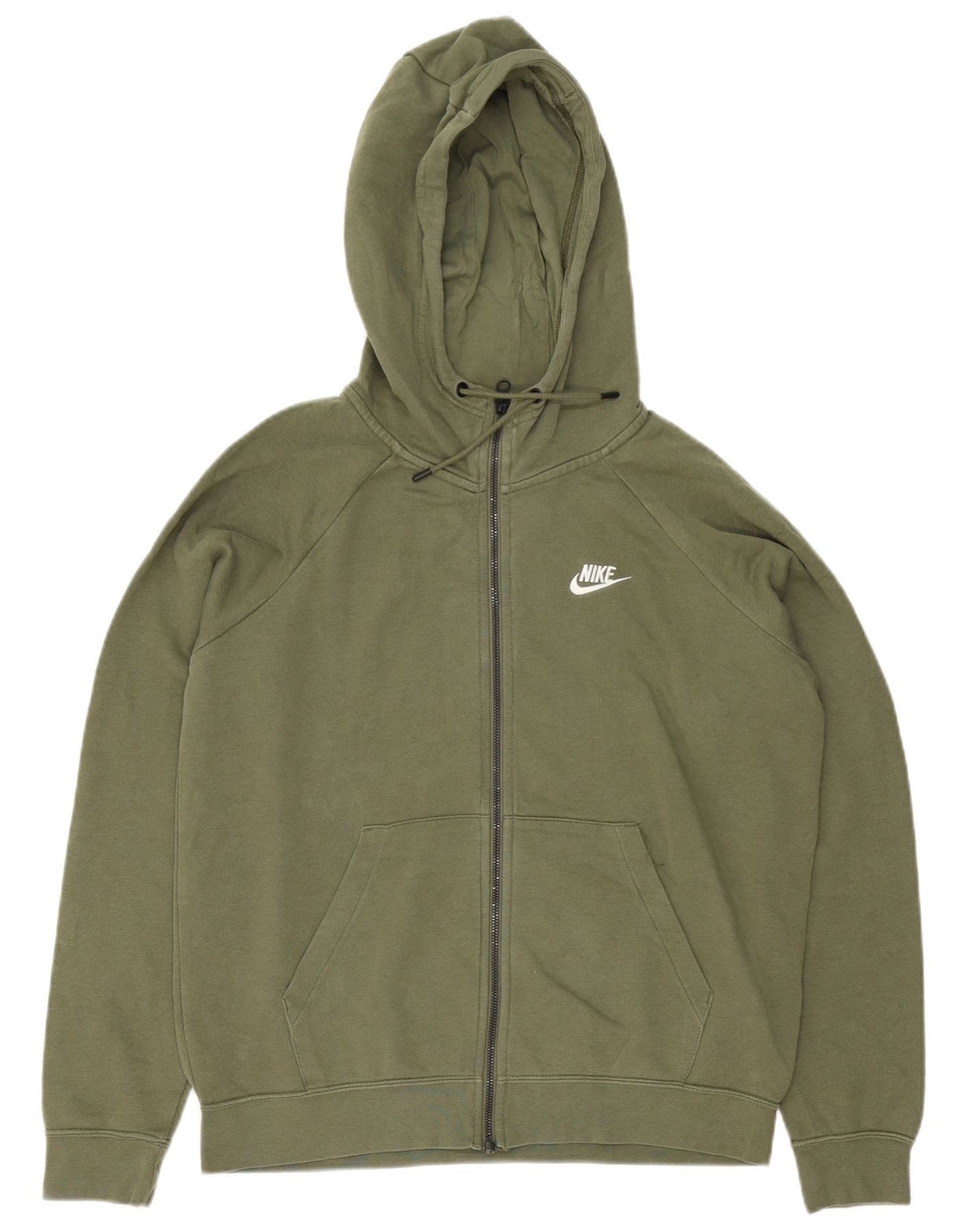 Nike Mens Zip Hoodie Sweater Medium Green Cotton