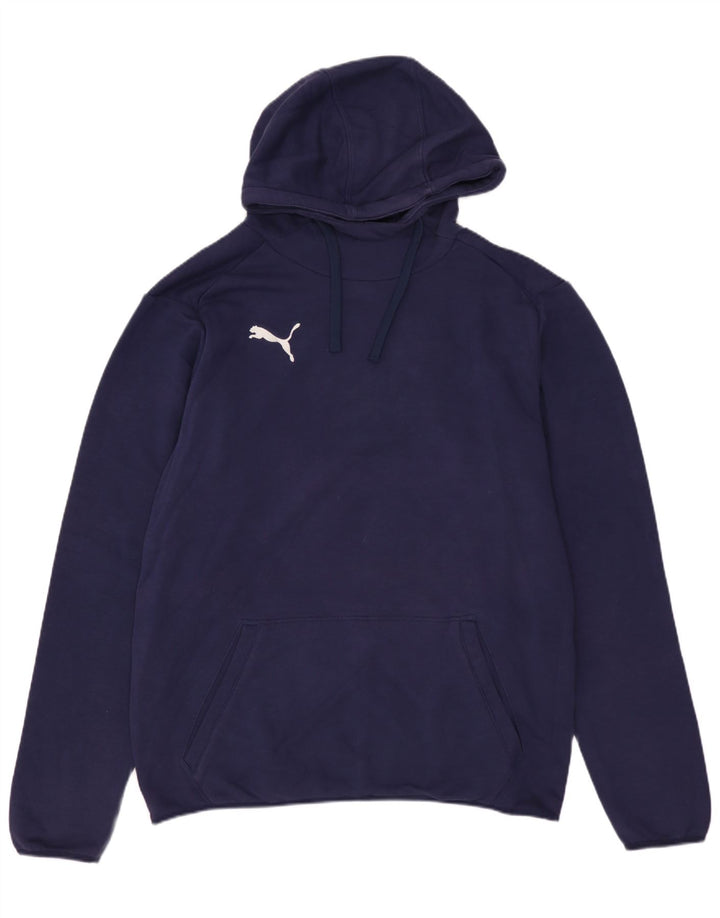 PUMA Mens Hoodie Jumper Small Navy Blue Cotton