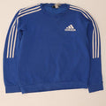 Adidas Womens Sweatshirt Jumper UK 14 Medium Blue Cotton
