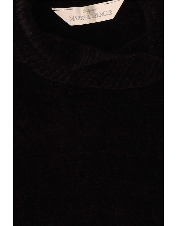 Marks & Spencer Womens Short Sleeve Jumper Dress UK 12 Medium Black