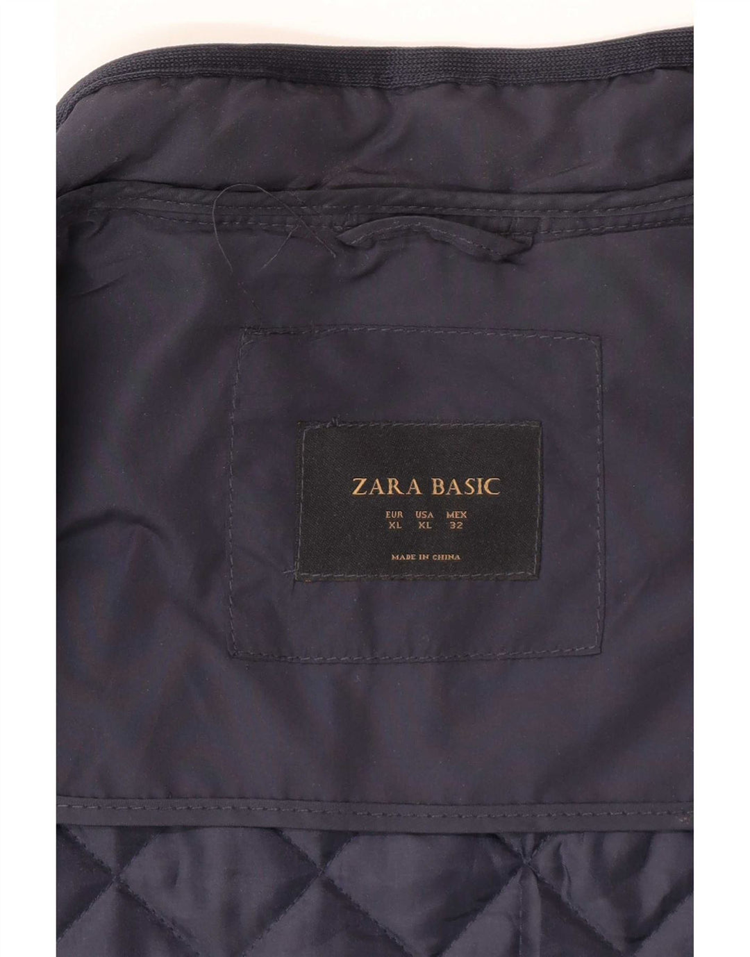 Zara Womens Quilted Gilet UK 18 XL Navy Blue