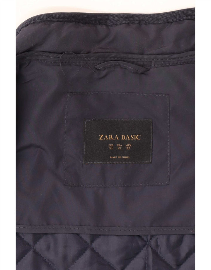 Zara Womens Quilted Gilet UK 18 XL Navy Blue