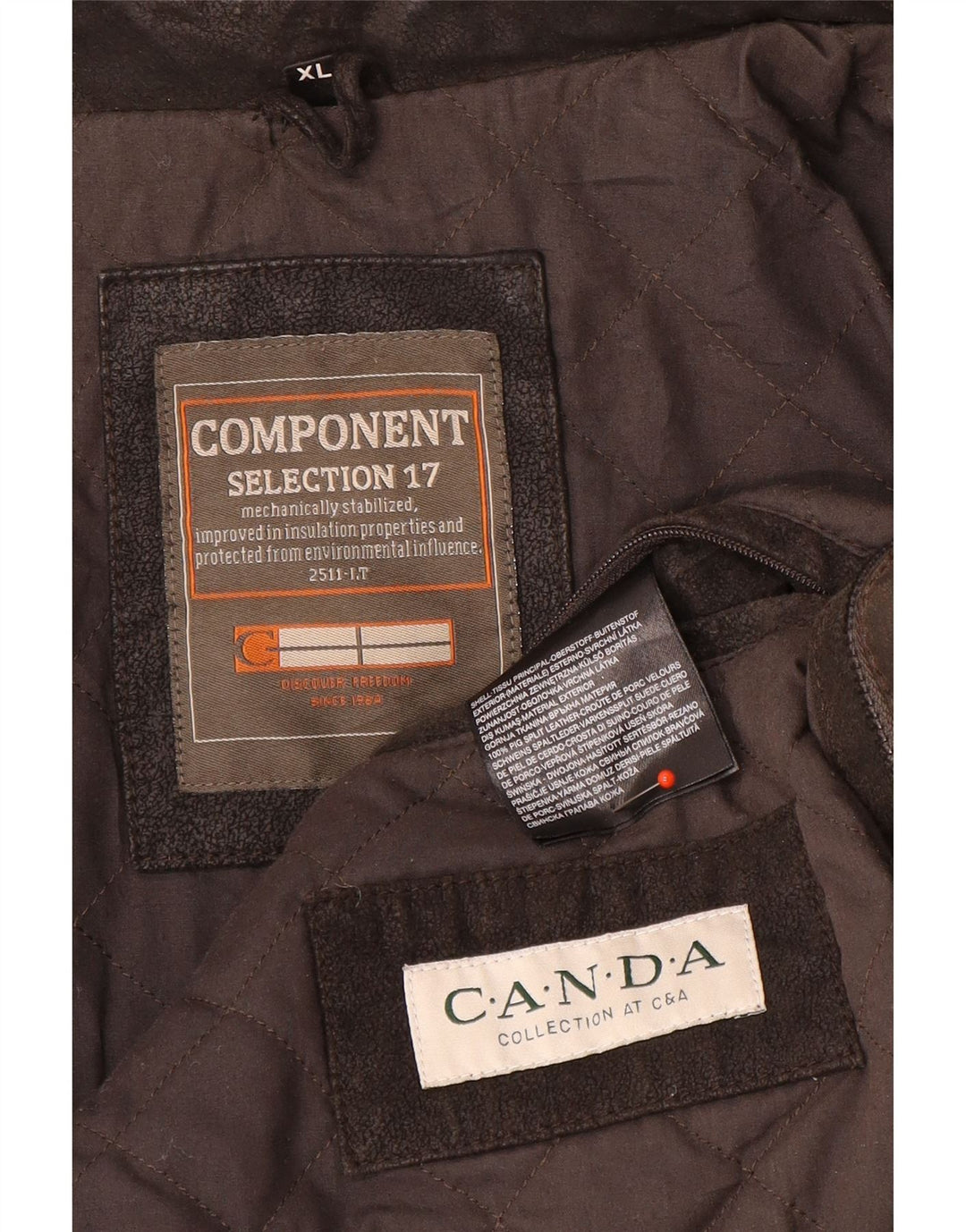 Canda Mens Leather Jacket UK 42 XL Brown Leather