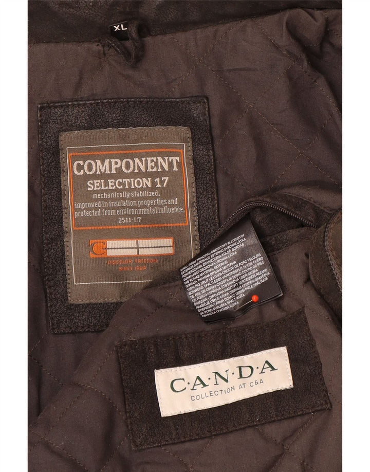 Canda Mens Leather Jacket UK 42 XL Brown Leather
