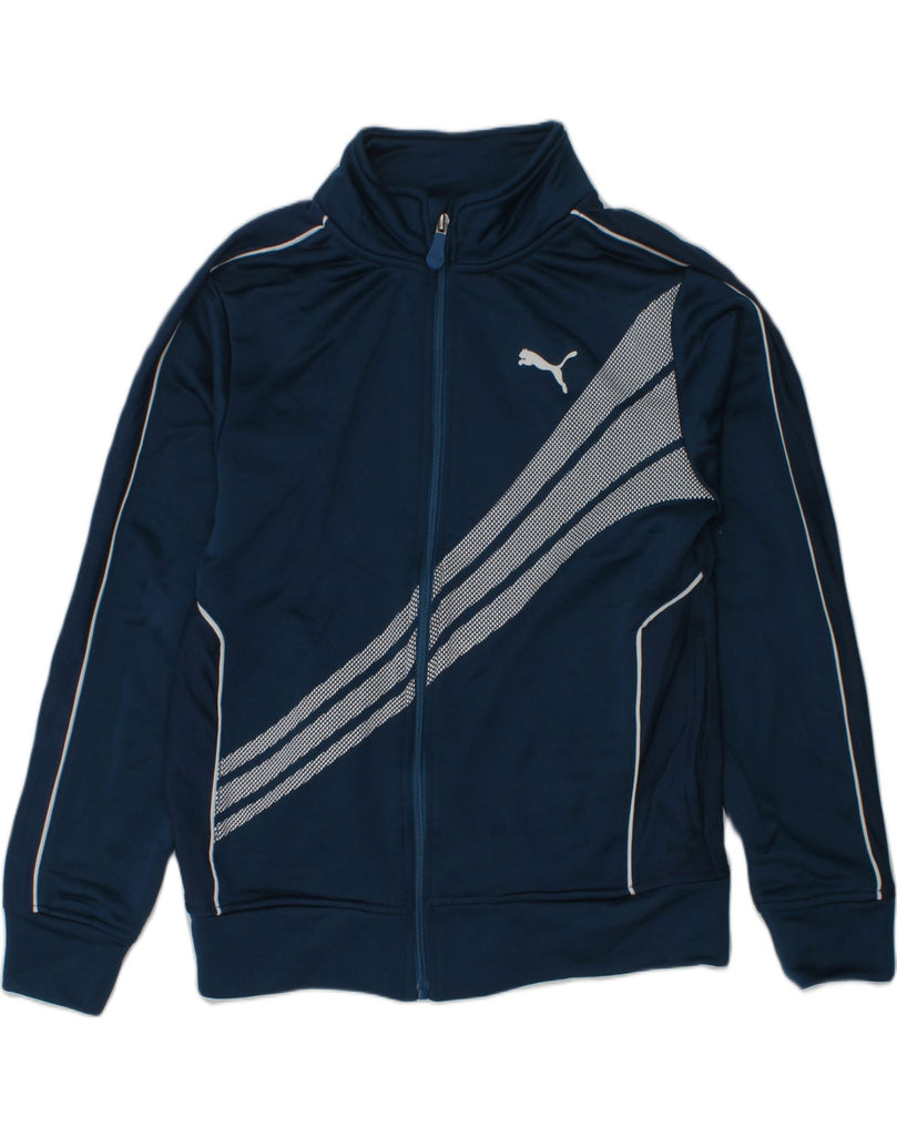 PUMA Boys Graphic Tracksuit Top Jacket 10-11 Years Medium Navy Blue | Vintage Puma | Thrift | Second-Hand Puma | Used Clothing | Messina Hembry 