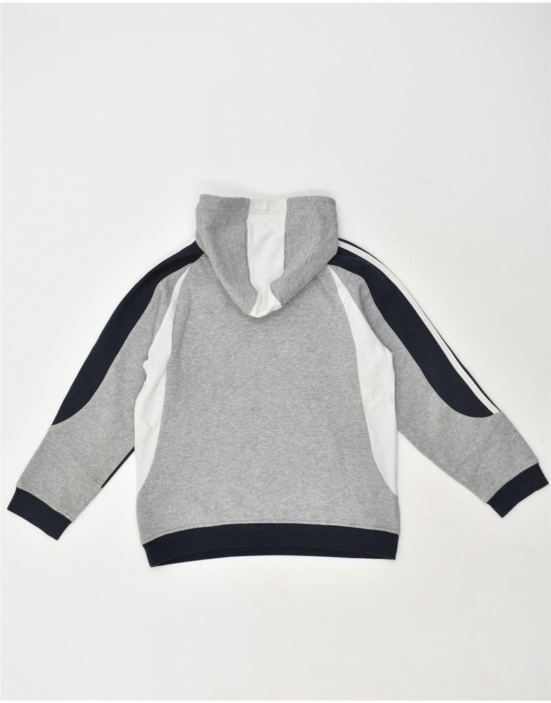 ADIDAS Girls Hoodie Jumper 11-12 Years Grey Colourblock Cotton | Vintage Adidas | Thrift | Second-Hand Adidas | Used Clothing | Messina Hembry 