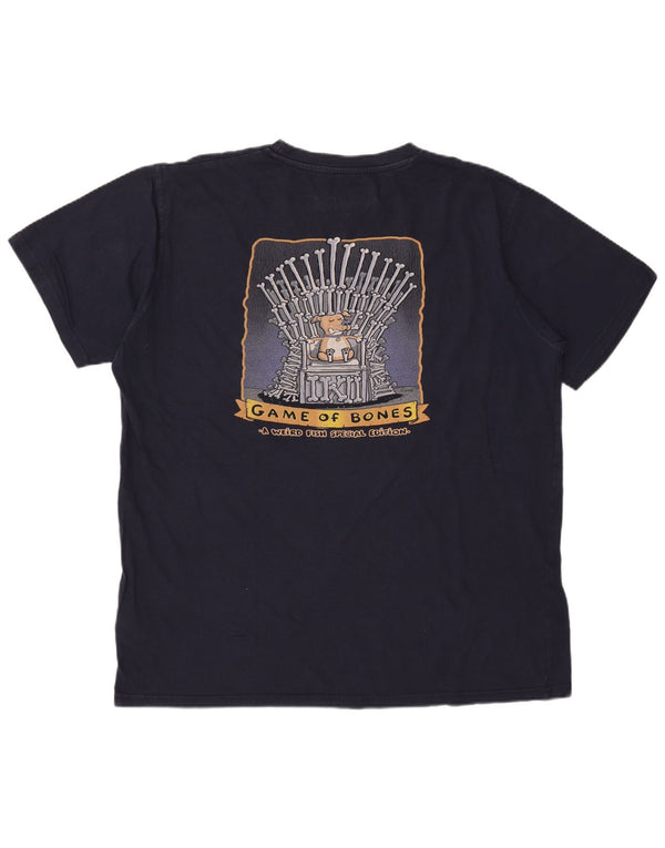 WEIRD FISH Mens Graphic T-Shirt Top 2XL Navy Blue Cotton