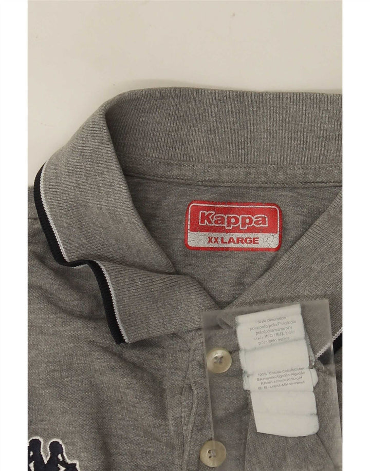 Kappa Mens Polo Shirt 2XL Grey Striped Cotton
