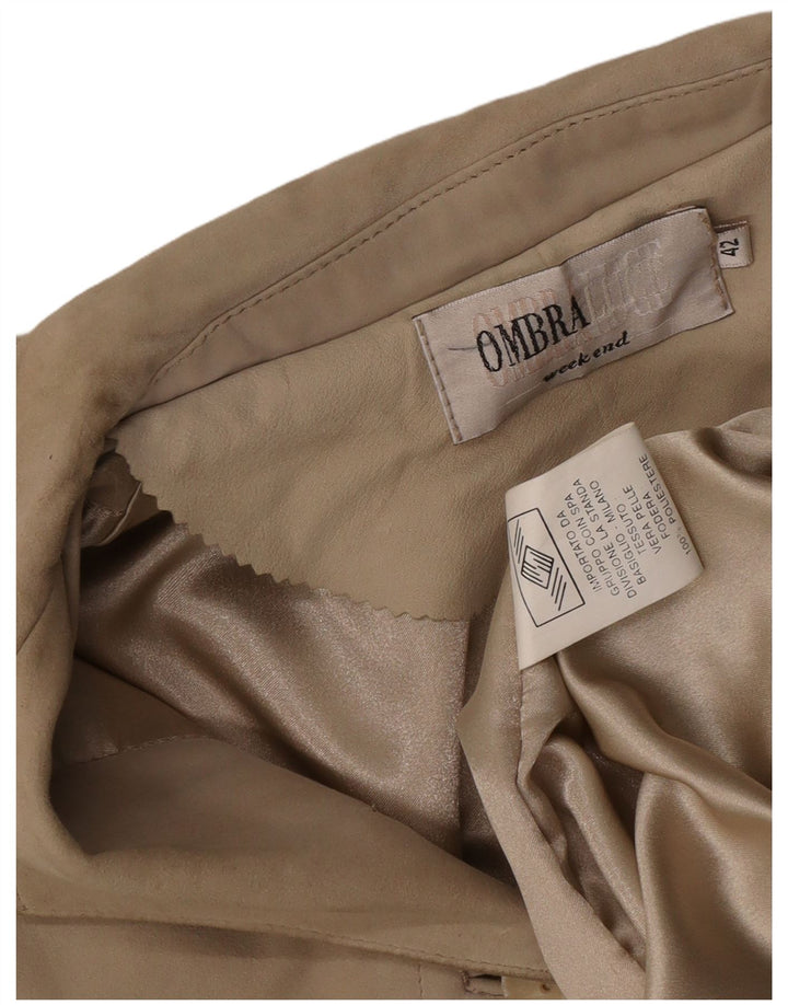 Ombraluce Womens Weekend 4 Button Suede Blazer Jacket IT 42 Medium Beige