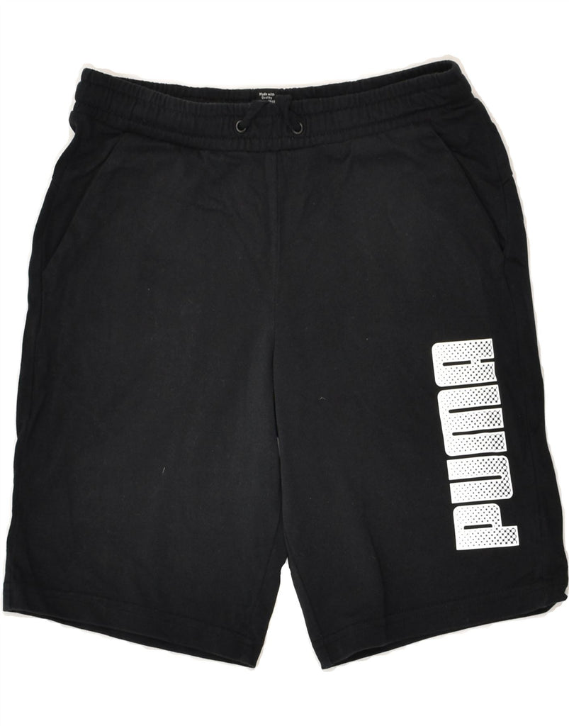 PUMA Boys Graphic Sport Shorts 9-10 Years Medium Black Cotton | Vintage Puma | Thrift | Second-Hand Puma | Used Clothing | Messina Hembry 