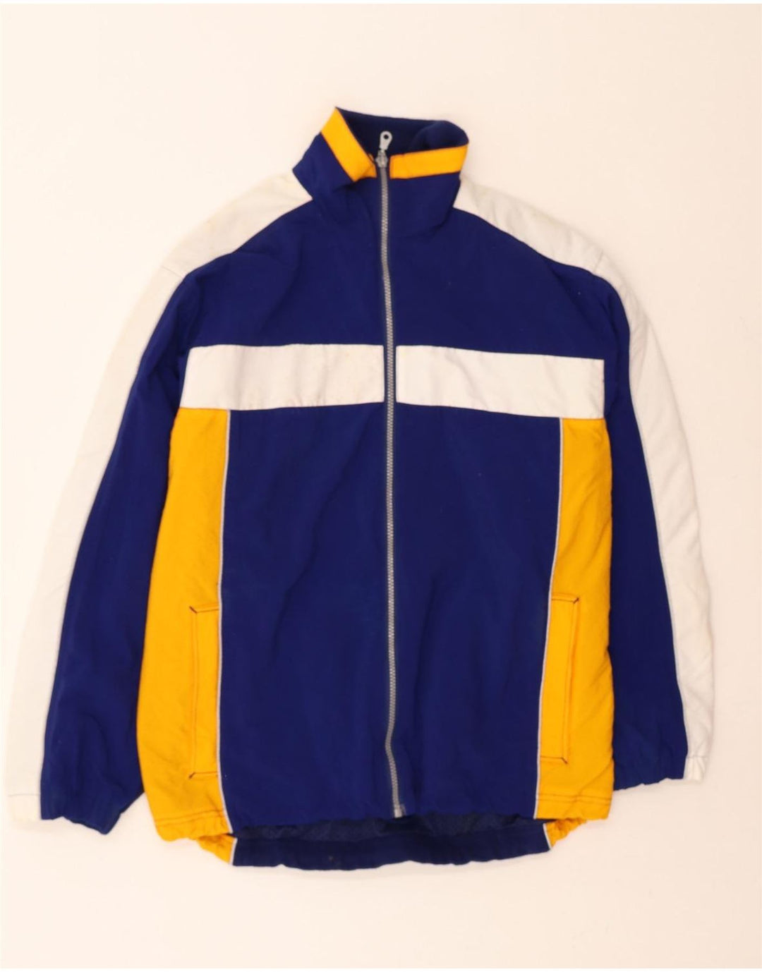 CRANE Mens Tracksuit Top Jacket Medium Navy Blue Colourblock Polyamide Vintage Crane and Second-Hand Crane from Messina Hembry 