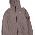 Nike Mens Zip Hoodie Sweater Large Grey Cotton