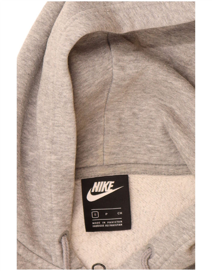 Nike Womens Oversized Zip Hoodie Sweater UK 10 Small Grey Cotton