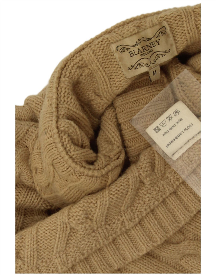 Blarney Womens Poncho Jumper UK 14 Medium Beige Lambswool
