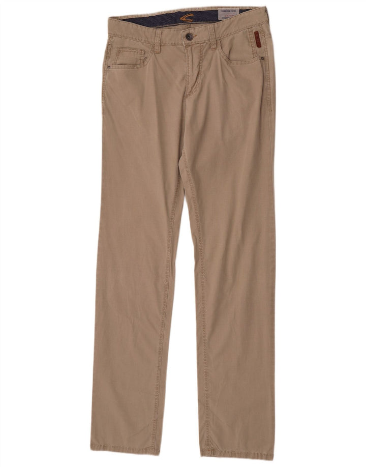 Camel Active Mens Straight Casual Trousers W33 L36 Beige Cotton