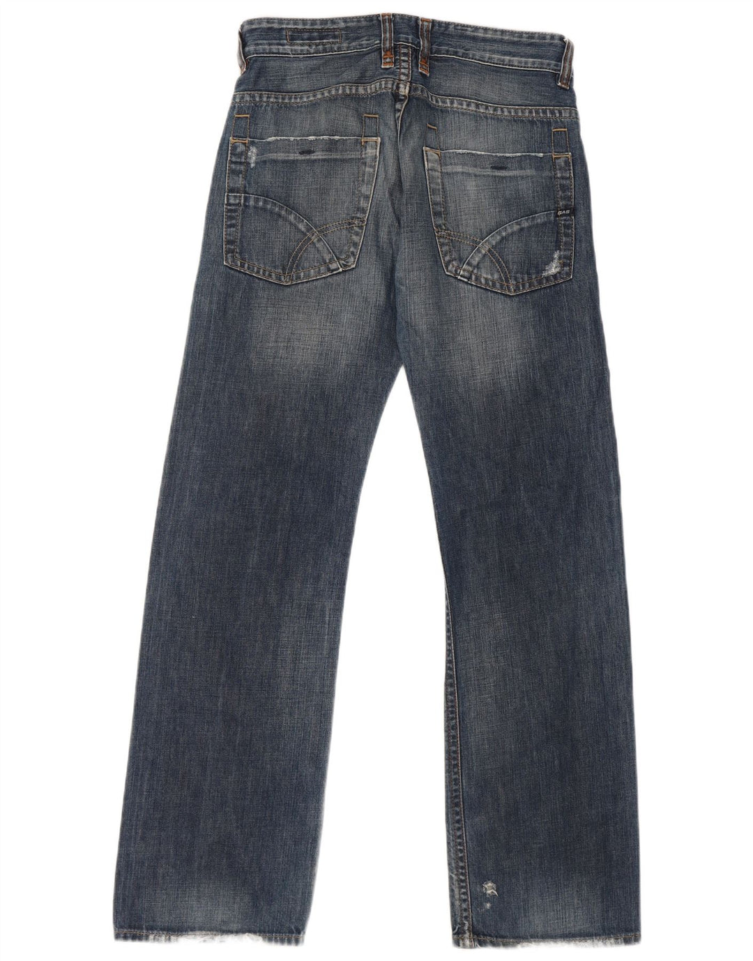 Gas Mens Bootcut Jeans W30 L32 Blue Cotton