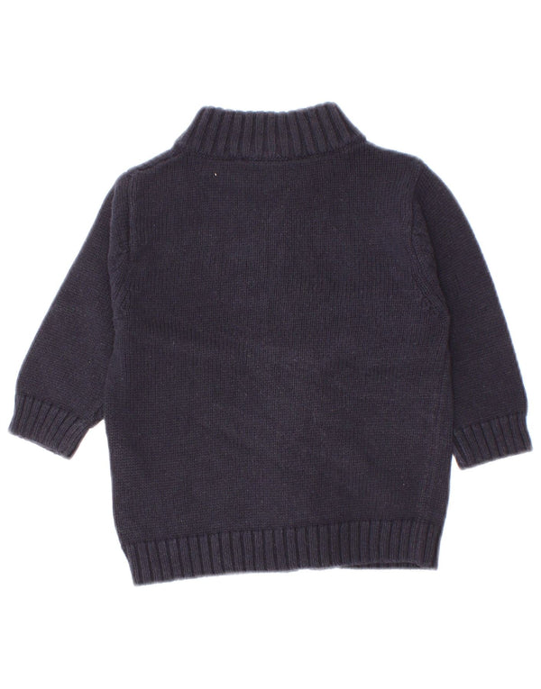 Timberland Baby Boys Graphic Cardigan Sweater 3-6 Months Navy Blue Cotton