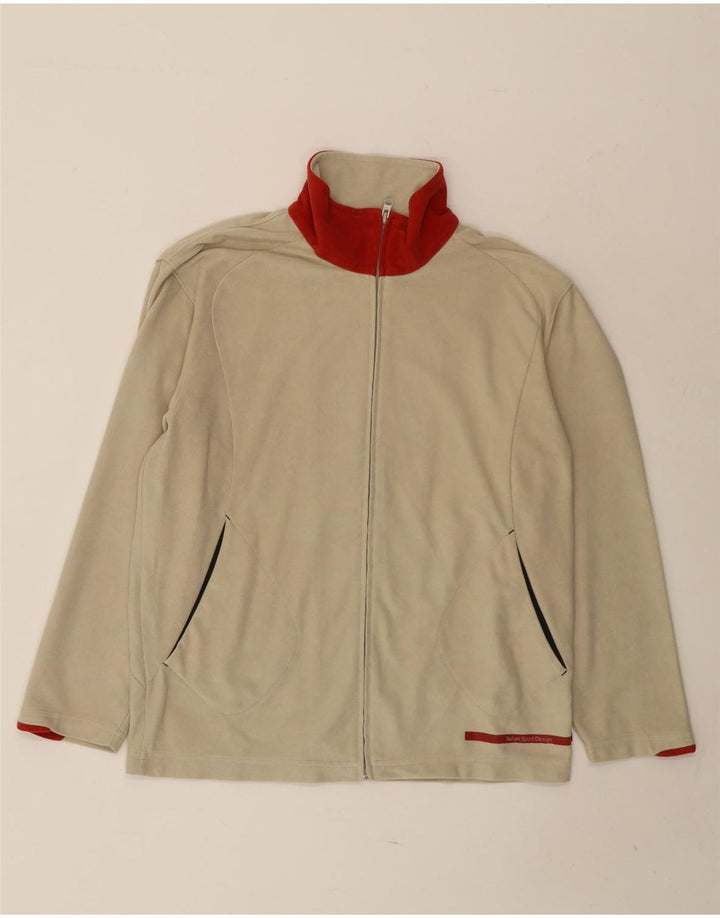 LOTTO Womens Oversized Tracksuit Top Jacket UK 10 Small Beige Colourblock