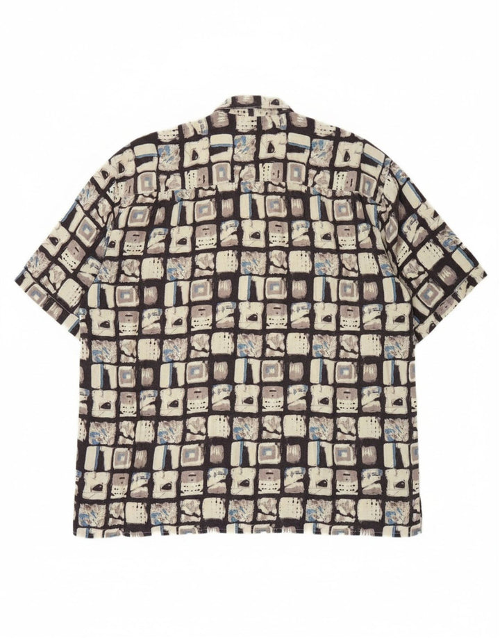 VINTAGE Mens Short Sleeve Shirt XL Multicoloured Patchwork