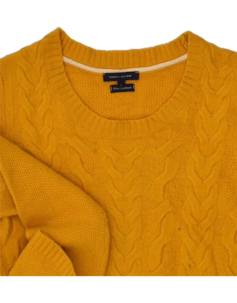 TOMMY HILFIGER Womens Boat Neck Jumper Sweater UK 14 Large Orange Wool | Vintage Tommy Hilfiger | Thrift | Second-Hand Tommy Hilfiger | Used Clothing | Messina Hembry 